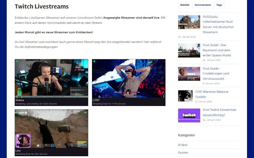 livestreams twitch likegames februar2021