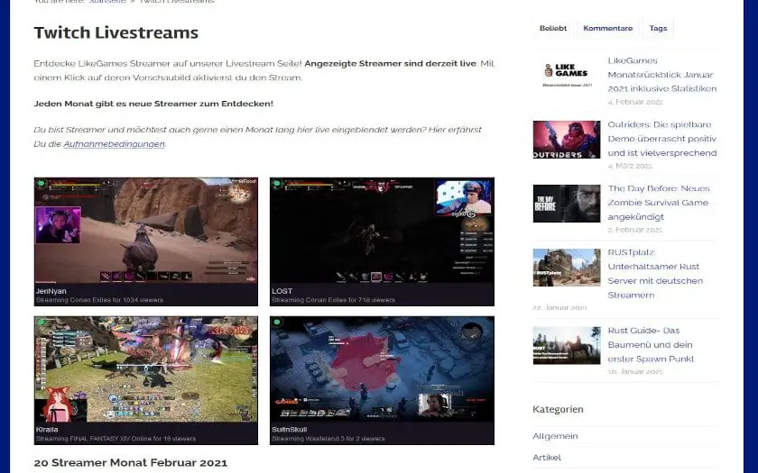 livestreams likegames buchen