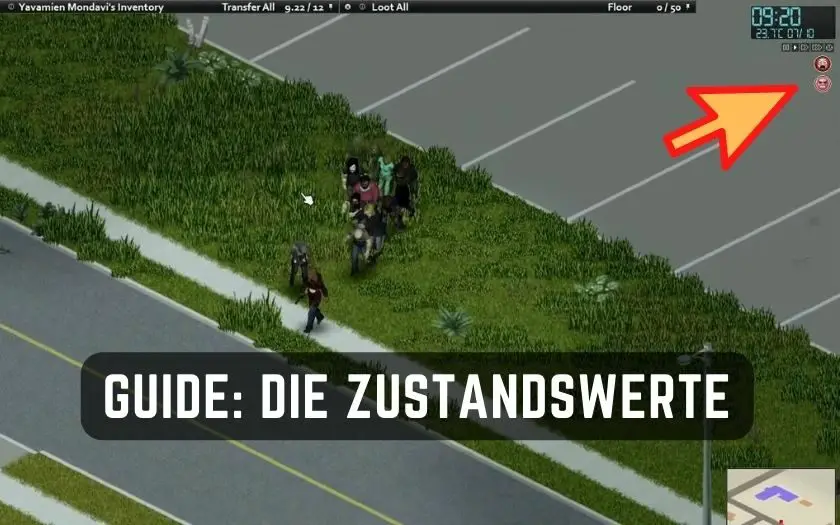 Die Zustandswerte in Project Zomboid