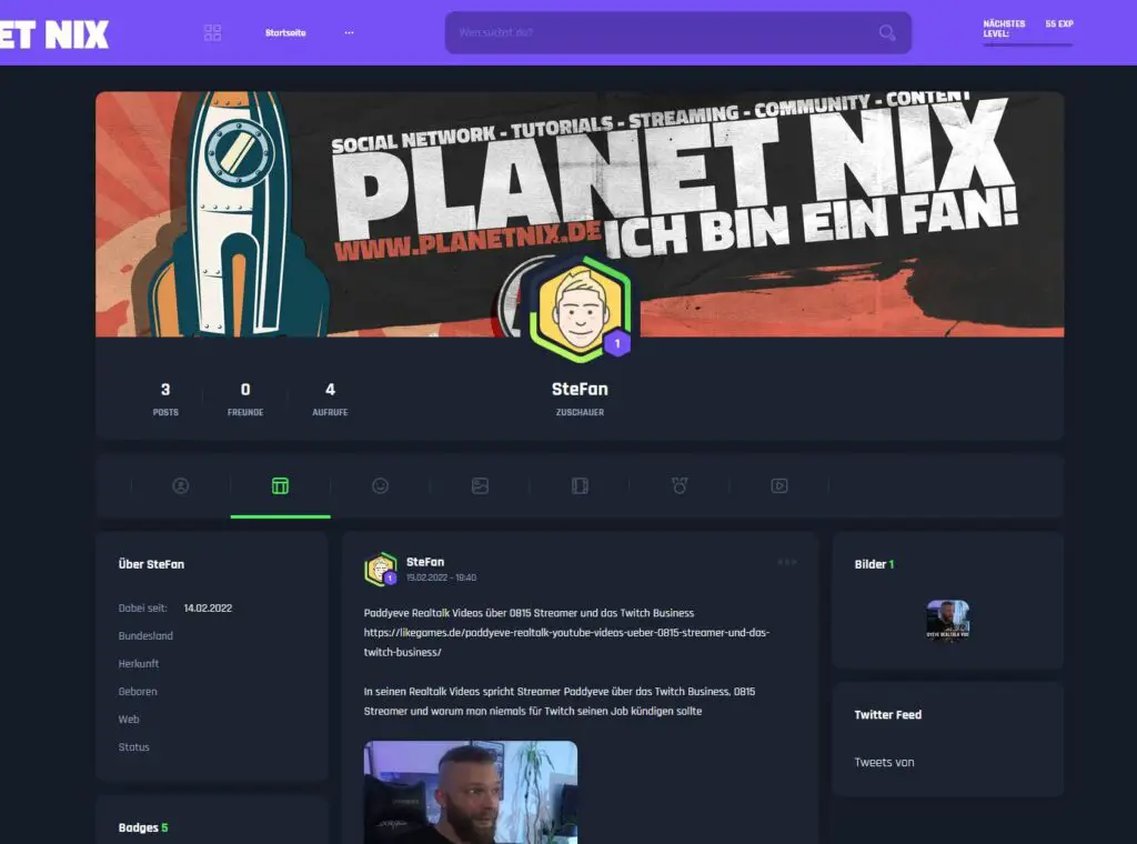 Planet Nix Eigenes Profil