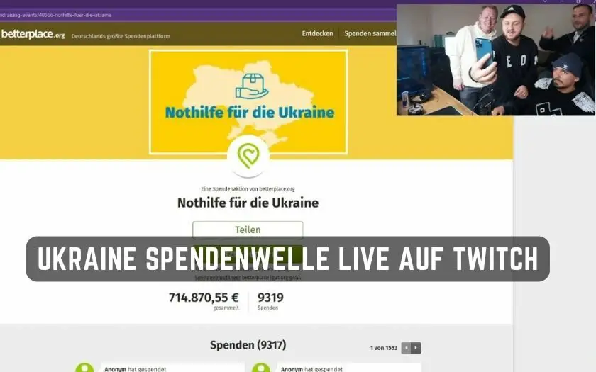 Ukraine Spendenwelle auf Twitch
