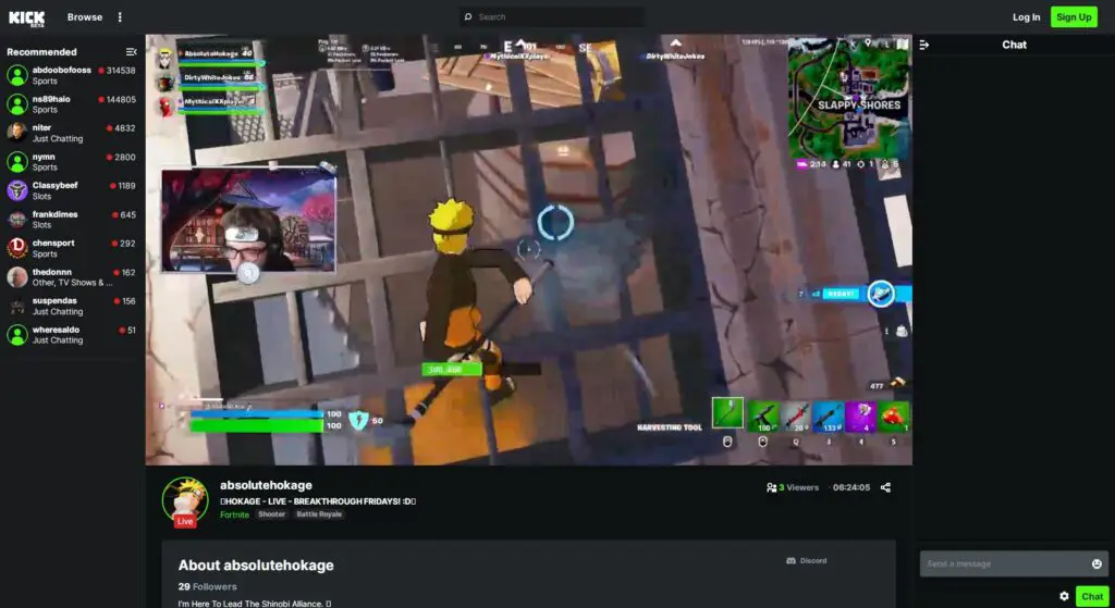 Kick Livestream