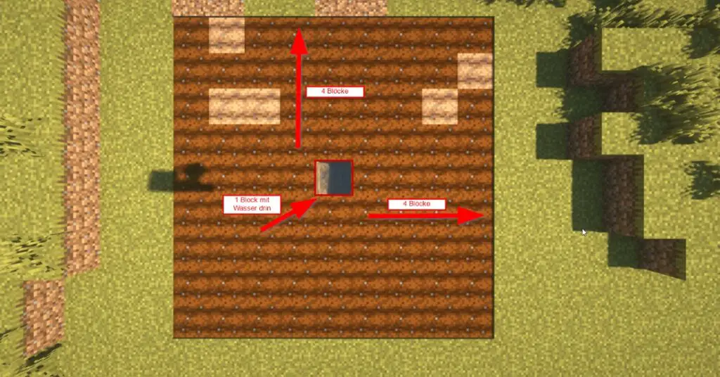 Minecraft Felder bewässern