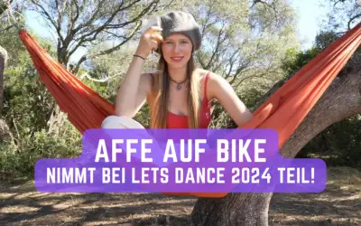 Affe auf Bike Lets Dance Teilnahme 2024